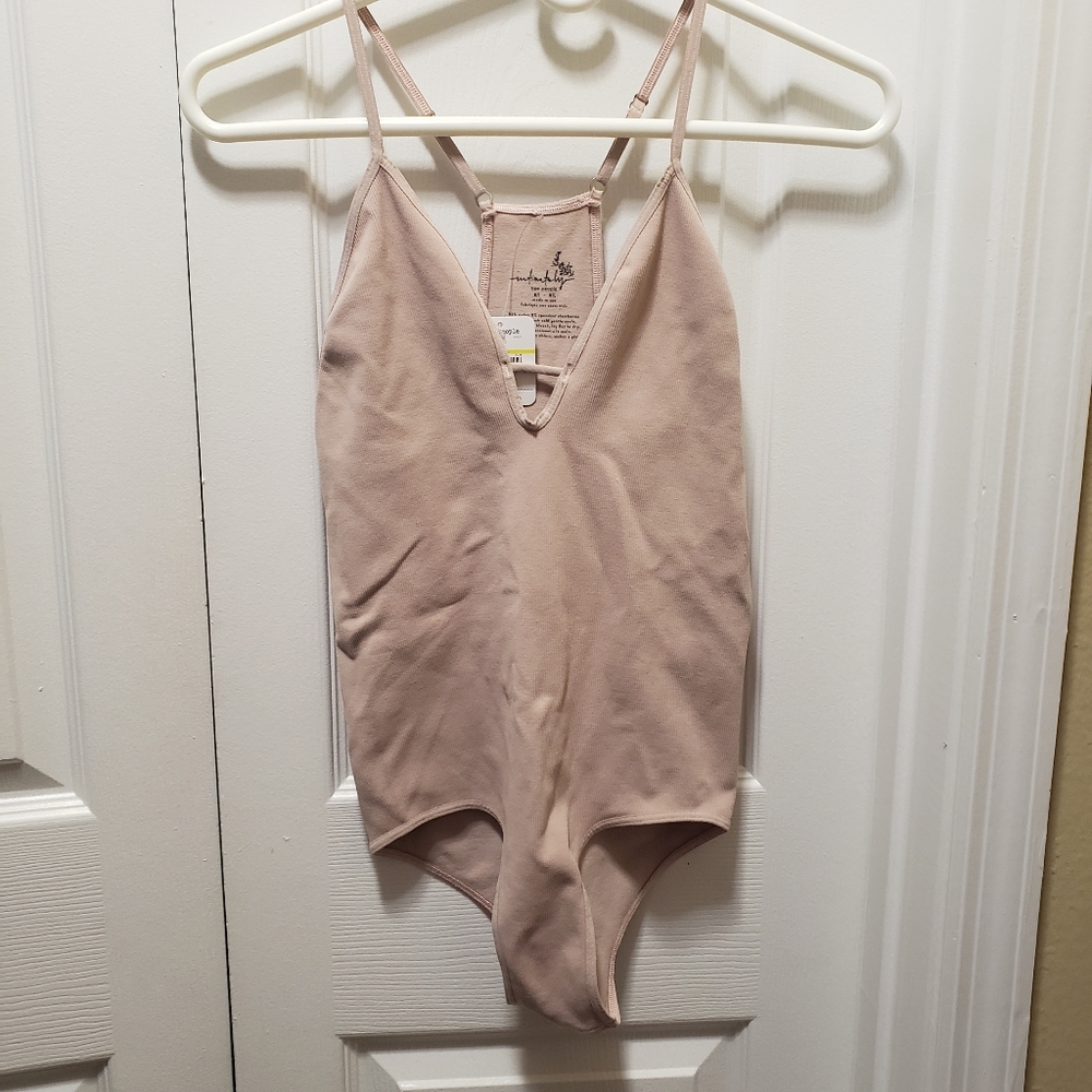 NWT Free People (Intimately Free People) Move Along Bodysuit Pink Size M…